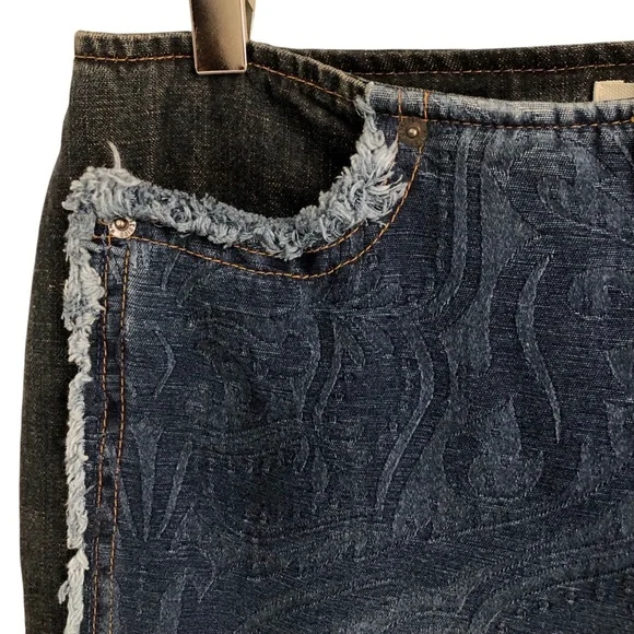 Moschino | NWT Two Tone Frayed Seam Donna Denim Jeans Size 8 - Picture 3 of 14
